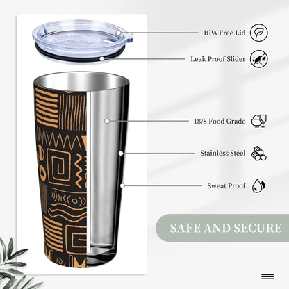 Botanical Print Floral Tumbler Coffee Mug with Lid Straw 20oz | Stainless Steel Insulated Tumblers Black Sage Green Spring Flower Plant Travel Mug Tea Wine Cup Water Bottle for Women Men