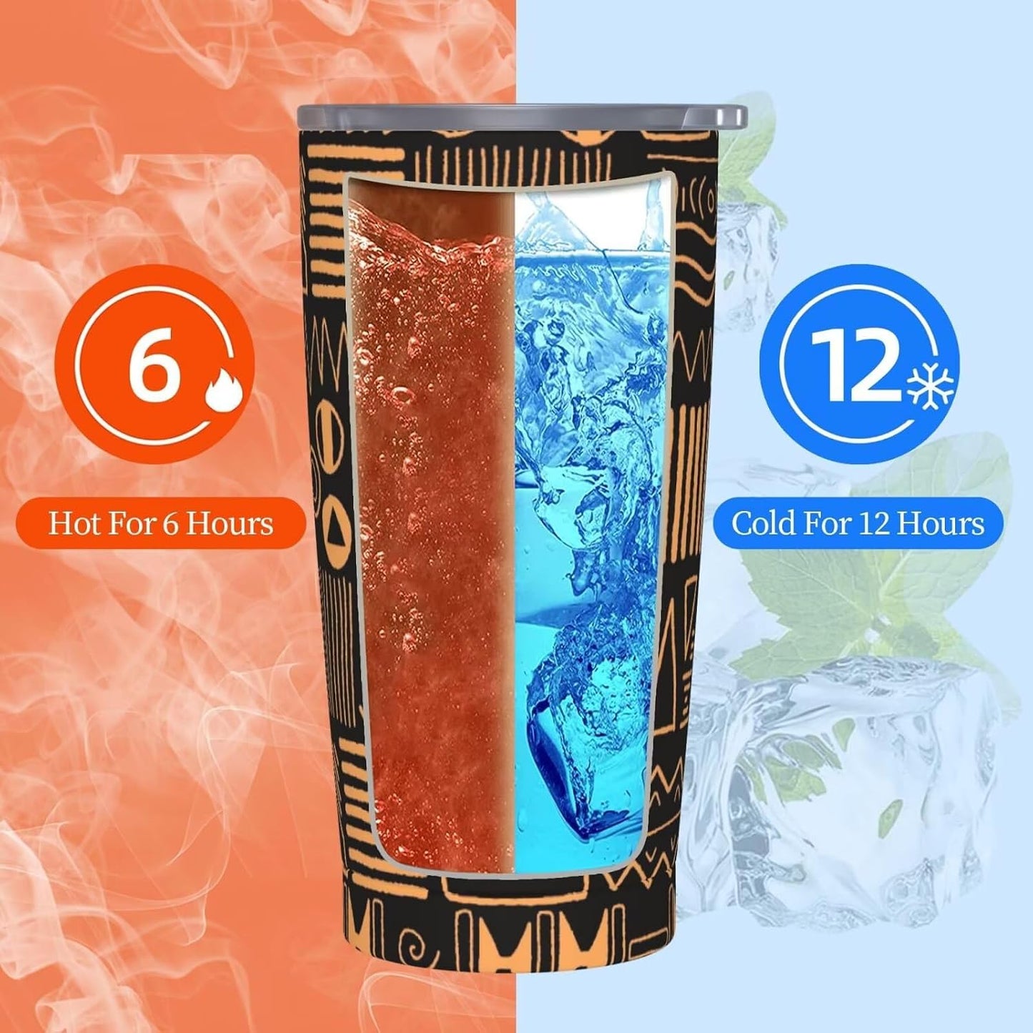 Botanical Print Floral Tumbler Coffee Mug with Lid Straw 20oz | Stainless Steel Insulated Tumblers Black Sage Green Spring Flower Plant Travel Mug Tea Wine Cup Water Bottle for Women Men