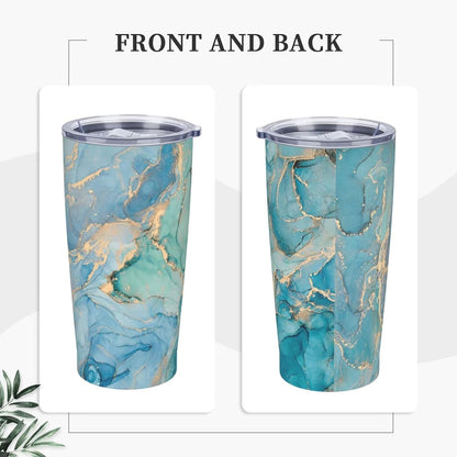 Botanical Print Floral Tumbler Coffee Mug with Lid Straw 20oz | Stainless Steel Insulated Tumblers Black Sage Green Spring Flower Plant Travel Mug Tea Wine Cup Water Bottle for Women Men