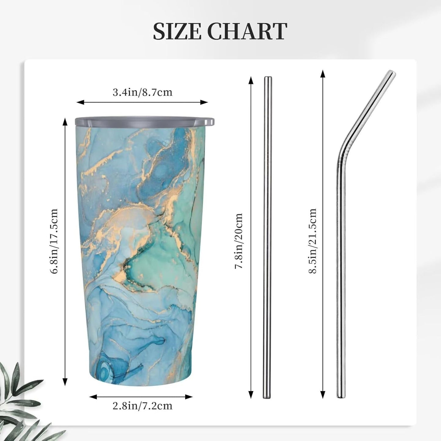 Botanical Print Floral Tumbler Coffee Mug with Lid Straw 20oz | Stainless Steel Insulated Tumblers Black Sage Green Spring Flower Plant Travel Mug Tea Wine Cup Water Bottle for Women Men