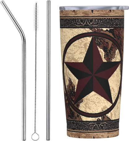 Botanical Print Floral Tumbler Coffee Mug with Lid Straw 20oz | Stainless Steel Insulated Tumblers Black Sage Green Spring Flower Plant Travel Mug Tea Wine Cup Water Bottle for Women Men