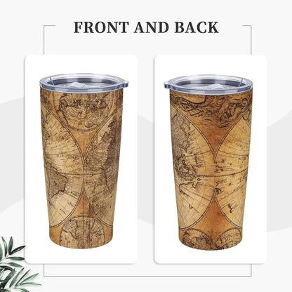Botanical Print Floral Tumbler Coffee Mug with Lid Straw 20oz | Stainless Steel Insulated Tumblers Black Sage Green Spring Flower Plant Travel Mug Tea Wine Cup Water Bottle for Women Men