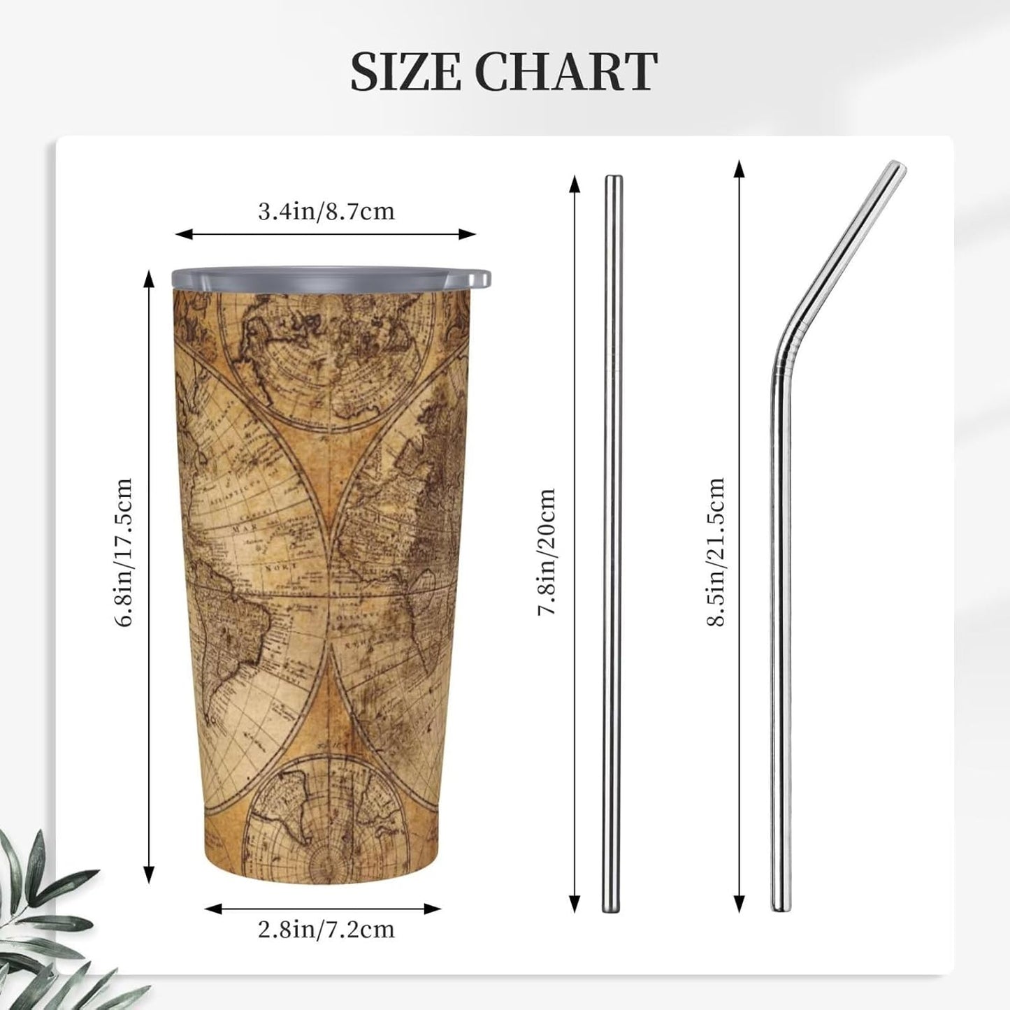 Botanical Print Floral Tumbler Coffee Mug with Lid Straw 20oz | Stainless Steel Insulated Tumblers Black Sage Green Spring Flower Plant Travel Mug Tea Wine Cup Water Bottle for Women Men