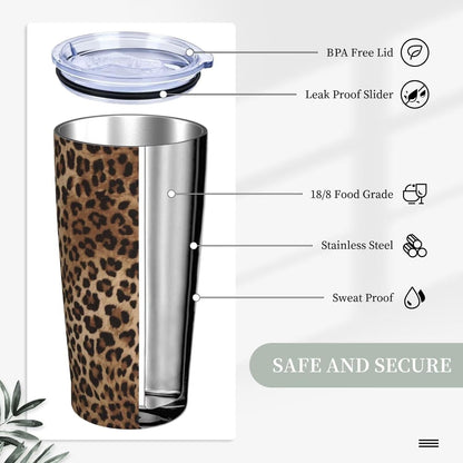 Botanical Print Floral Tumbler Coffee Mug with Lid Straw 20oz | Stainless Steel Insulated Tumblers Black Sage Green Spring Flower Plant Travel Mug Tea Wine Cup Water Bottle for Women Men