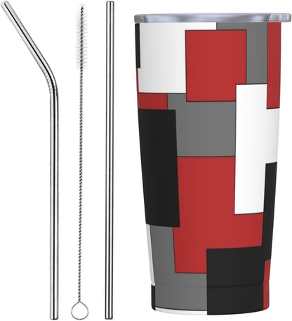 Botanical Print Floral Tumbler Coffee Mug with Lid Straw 20oz | Stainless Steel Insulated Tumblers Black Sage Green Spring Flower Plant Travel Mug Tea Wine Cup Water Bottle for Women Men