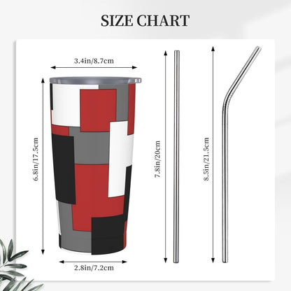Botanical Print Floral Tumbler Coffee Mug with Lid Straw 20oz | Stainless Steel Insulated Tumblers Black Sage Green Spring Flower Plant Travel Mug Tea Wine Cup Water Bottle for Women Men