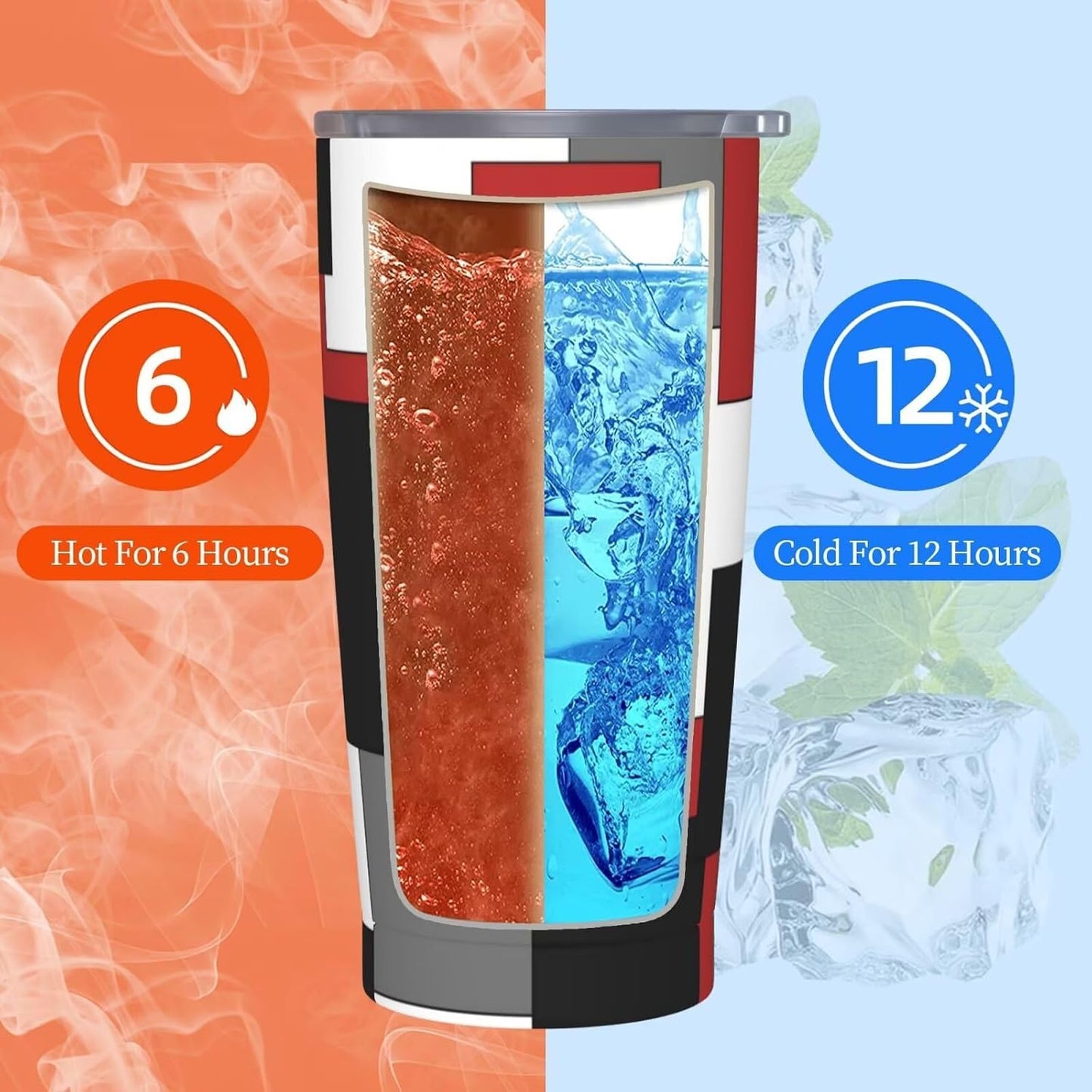 Botanical Print Floral Tumbler Coffee Mug with Lid Straw 20oz | Stainless Steel Insulated Tumblers Black Sage Green Spring Flower Plant Travel Mug Tea Wine Cup Water Bottle for Women Men