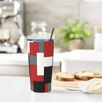 Botanical Print Floral Tumbler Coffee Mug with Lid Straw 20oz | Stainless Steel Insulated Tumblers Black Sage Green Spring Flower Plant Travel Mug Tea Wine Cup Water Bottle for Women Men
