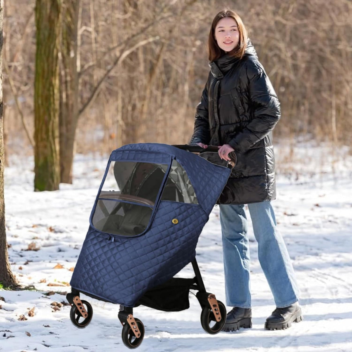 Universal Stroller Rain Cover Quilted, Winter Waterproof Windproof