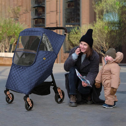 Universal Stroller Rain Cover Quilted, Winter Waterproof Windproof
