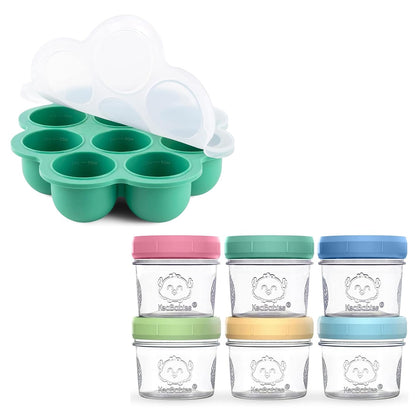 Silicone Baby Food Freezer Tray with Clip-on Lid - 2oz x 10 Pods Baby Food Silicone Freezer Molds, Breast Milk Freezer Tray, Dishwasher, Microwave, BPA-Free Baby Food Storage Tray