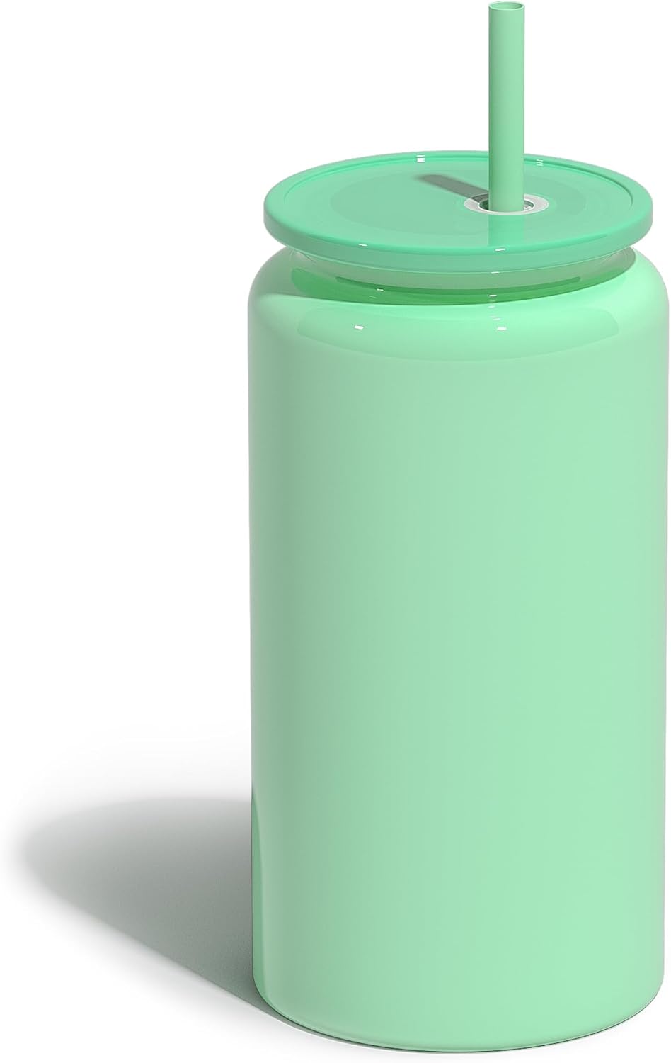 16 oz Tumbler, Insulated Tumbler with Straw, Iced Coffee Tumbler | Reusable Iced Coffee Cup with Lid and Straw, Stainless Steel Tumbler with Straw, Sky Blue, Textured Matte Finish