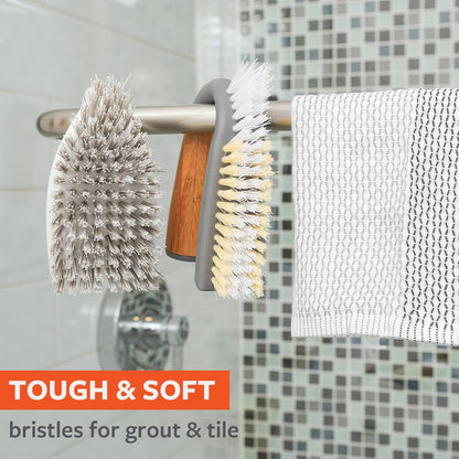 Grunge Buster, Grout & Tile Scrub Brush, Tough & Durable, Grey