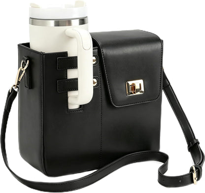 Stanley Cup Purse Crossbody Bag for 40oz Tumbler with Handle, Water Bottle Purse Pocket Adjustable Strap
