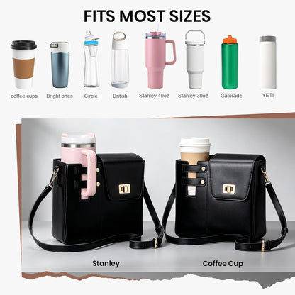 Stanley Cup Purse Crossbody Bag for 40oz Tumbler with Handle, Water Bottle Purse Pocket Adjustable Strap