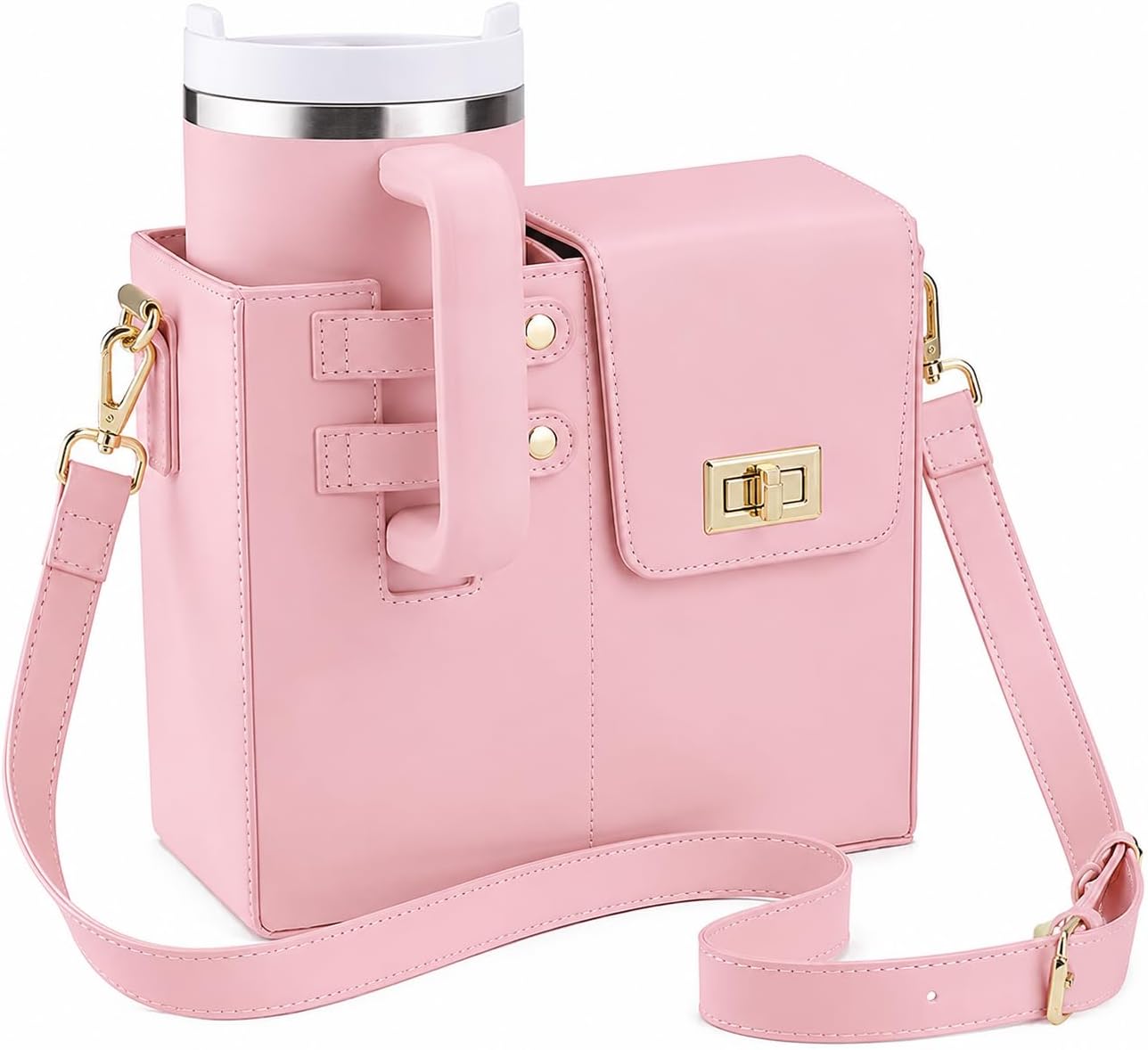 Stanley Cup Purse Crossbody Bag for 40oz Tumbler with Handle, Water Bottle Purse Pocket Adjustable Strap