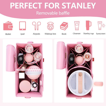 Stanley Cup Purse Crossbody Bag for 40oz Tumbler with Handle, Water Bottle Purse Pocket Adjustable Strap