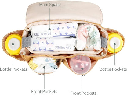 Universal Stroller Organizer with Cup Holder - Detachable, Compact Design.Diaper Storage, Pockets for Phone, Keys, Toys. Fit All Strollers-Black
