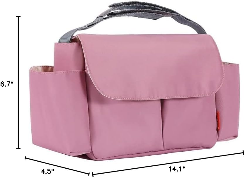 Universal Stroller Organizer with Cup Holder - Detachable, Compact Design.Diaper Storage, Pockets for Phone, Keys, Toys. Fit All Strollers-Black