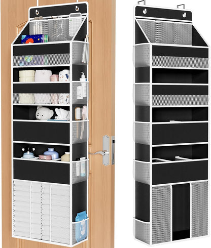 5-Tier Over the Door Organizer for Nursery Hanging, Gray