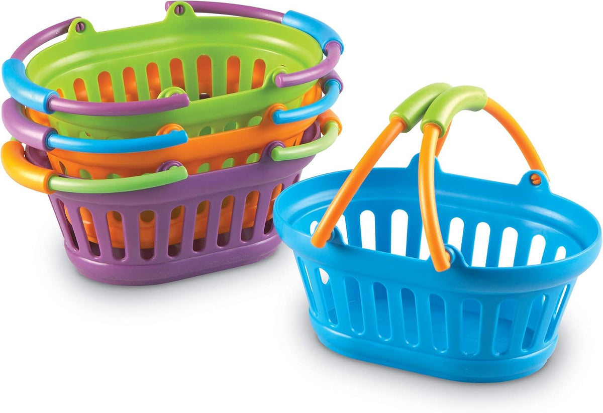 New Sprouts Stack of Baskets - 4 Pieces, Ages 18 mos+ Toddler Pretend Play Toys, Play Grocery Basket, Perfect for Easter Baskets