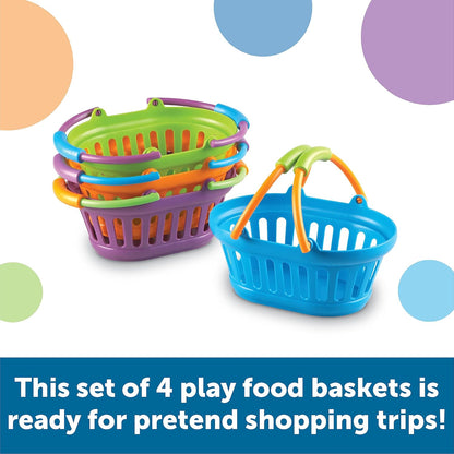 New Sprouts Stack of Baskets - 4 Pieces, Ages 18 mos+ Toddler Pretend Play Toys, Play Grocery Basket, Perfect for Easter Baskets