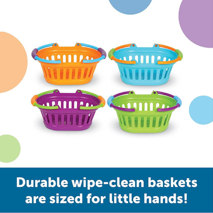 New Sprouts Stack of Baskets - 4 Pieces, Ages 18 mos+ Toddler Pretend Play Toys, Play Grocery Basket, Perfect for Easter Baskets