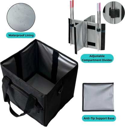 4 Cup Drink Carrier with Insulated Design - Collapsible Beverage Caddy with Adjustable Dividers & Shoulder Strap - Reusable Coffee Holder Tote Bag for Delivery, Travel & Car - No-Spill Drink Holder