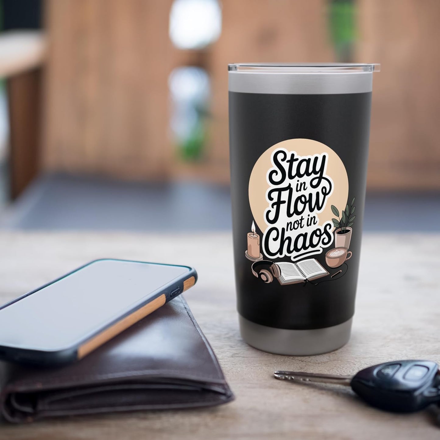 Stay In Flow Not In Chaos Mindful Productivity Stainless Steel Insulated Tumbler
