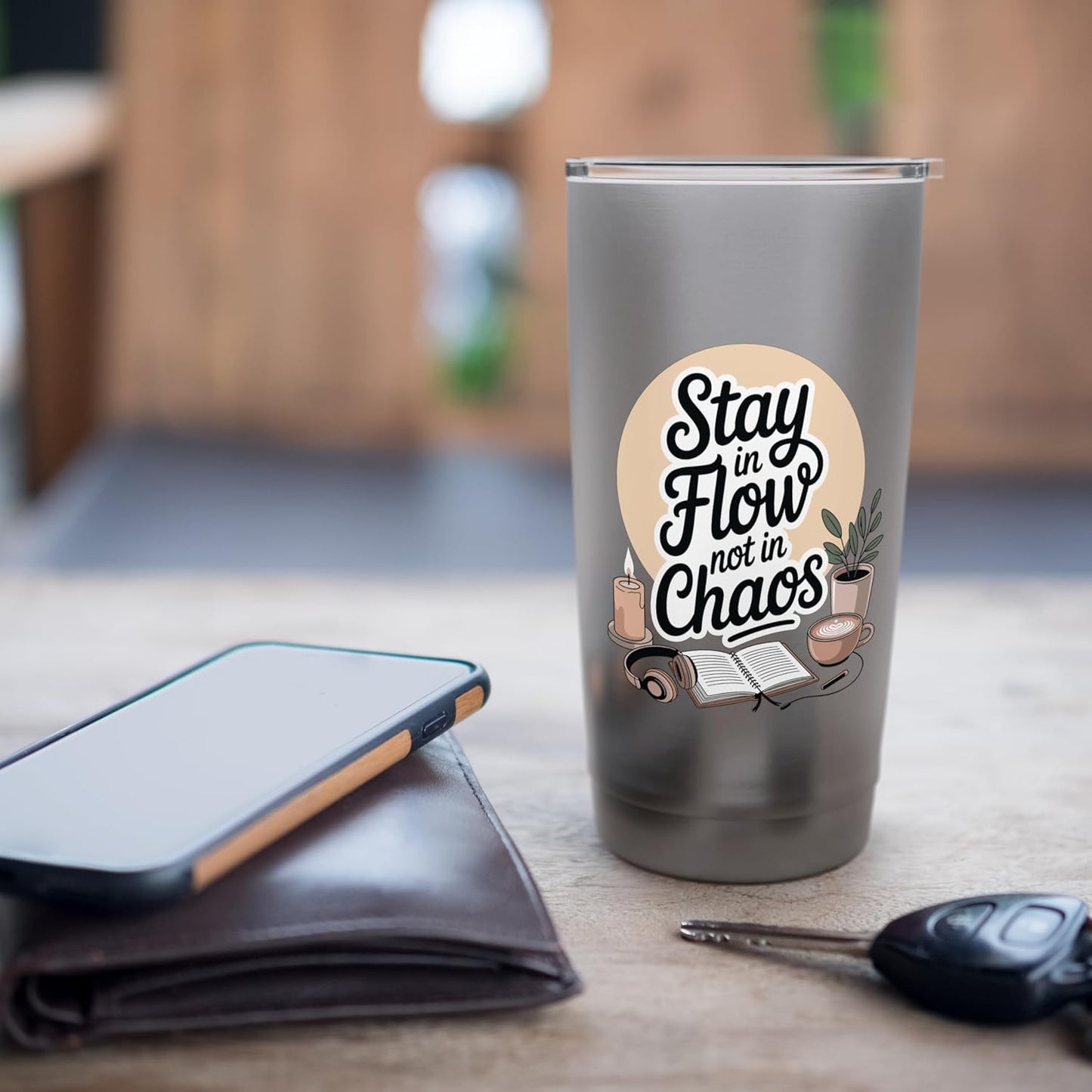 Stay In Flow Not In Chaos Mindful Productivity Stainless Steel Insulated Tumbler