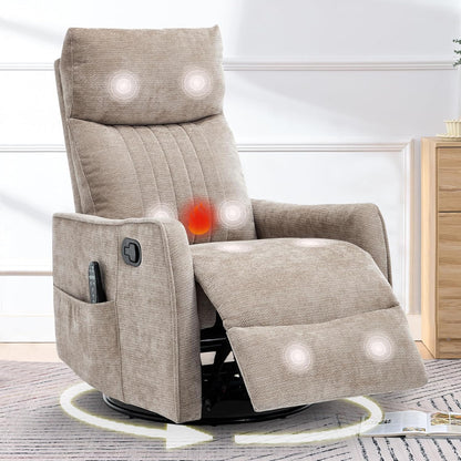 Small Swivel Rocker Recliner Glider Chair for Nursery Living Room