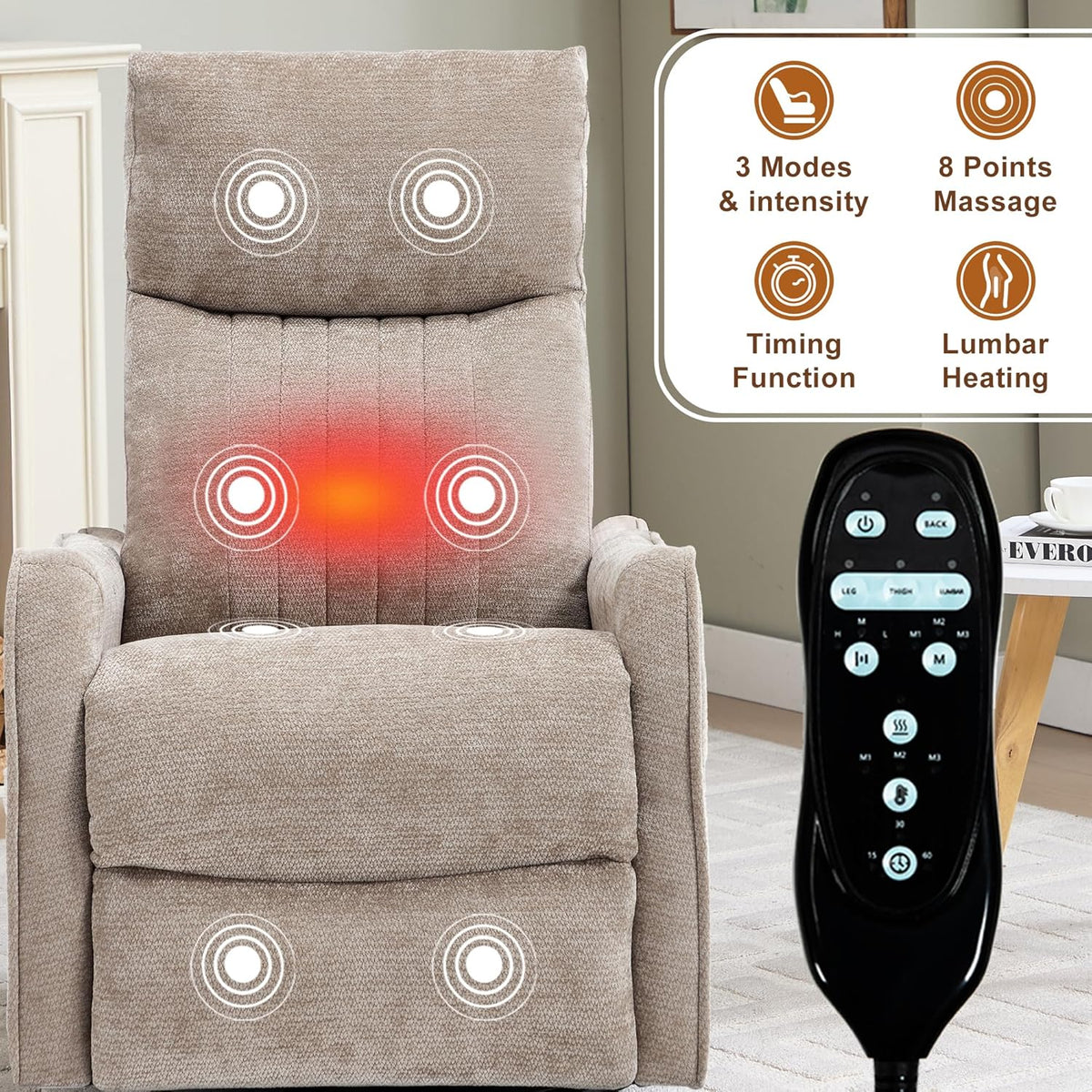 Small Swivel Rocker Recliner Glider Chair for Nursery Living Room