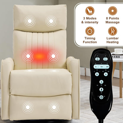 Small Swivel Rocker Recliner Glider Chair for Nursery Living Room