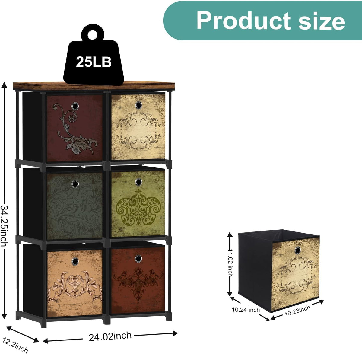 Small Fabric Dresser with 6 Drawers, DIY Cube Organizer for Closet