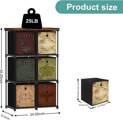 Small Fabric Dresser with 6 Drawers, DIY Cube Organizer for Closet