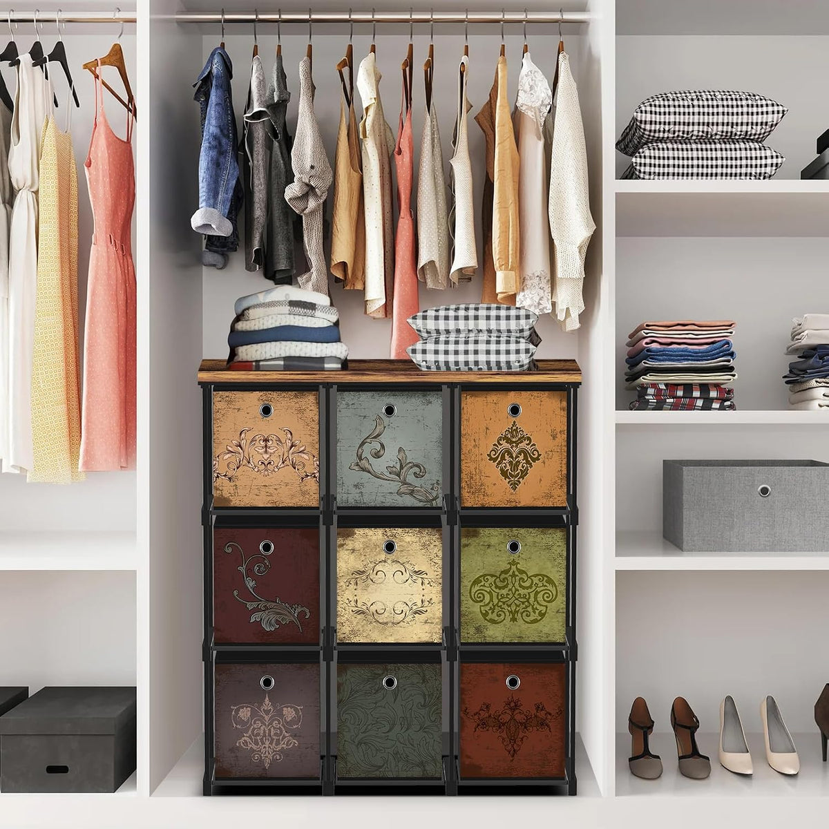 Small Fabric Dresser with 6 Drawers, DIY Cube Organizer for Closet