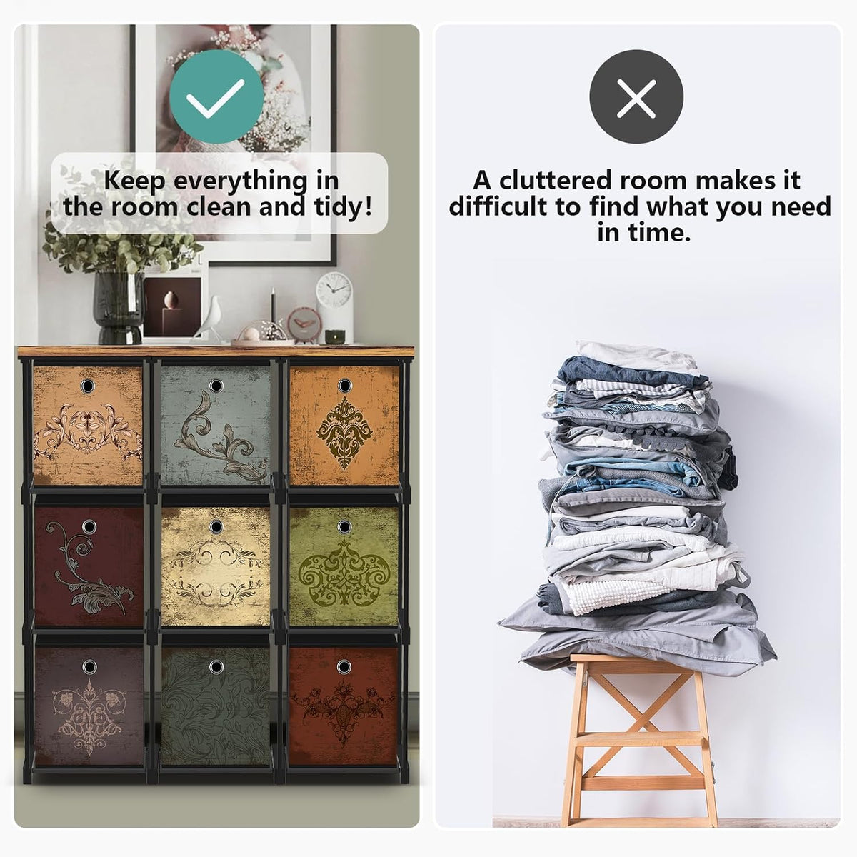 Small Fabric Dresser with 6 Drawers, DIY Cube Organizer for Closet