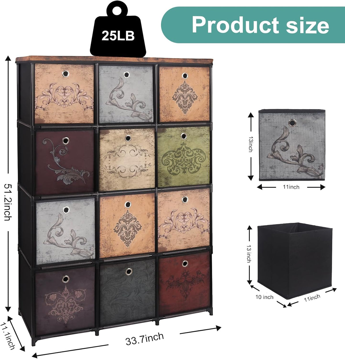 Small Fabric Dresser with 6 Drawers, DIY Cube Organizer for Closet