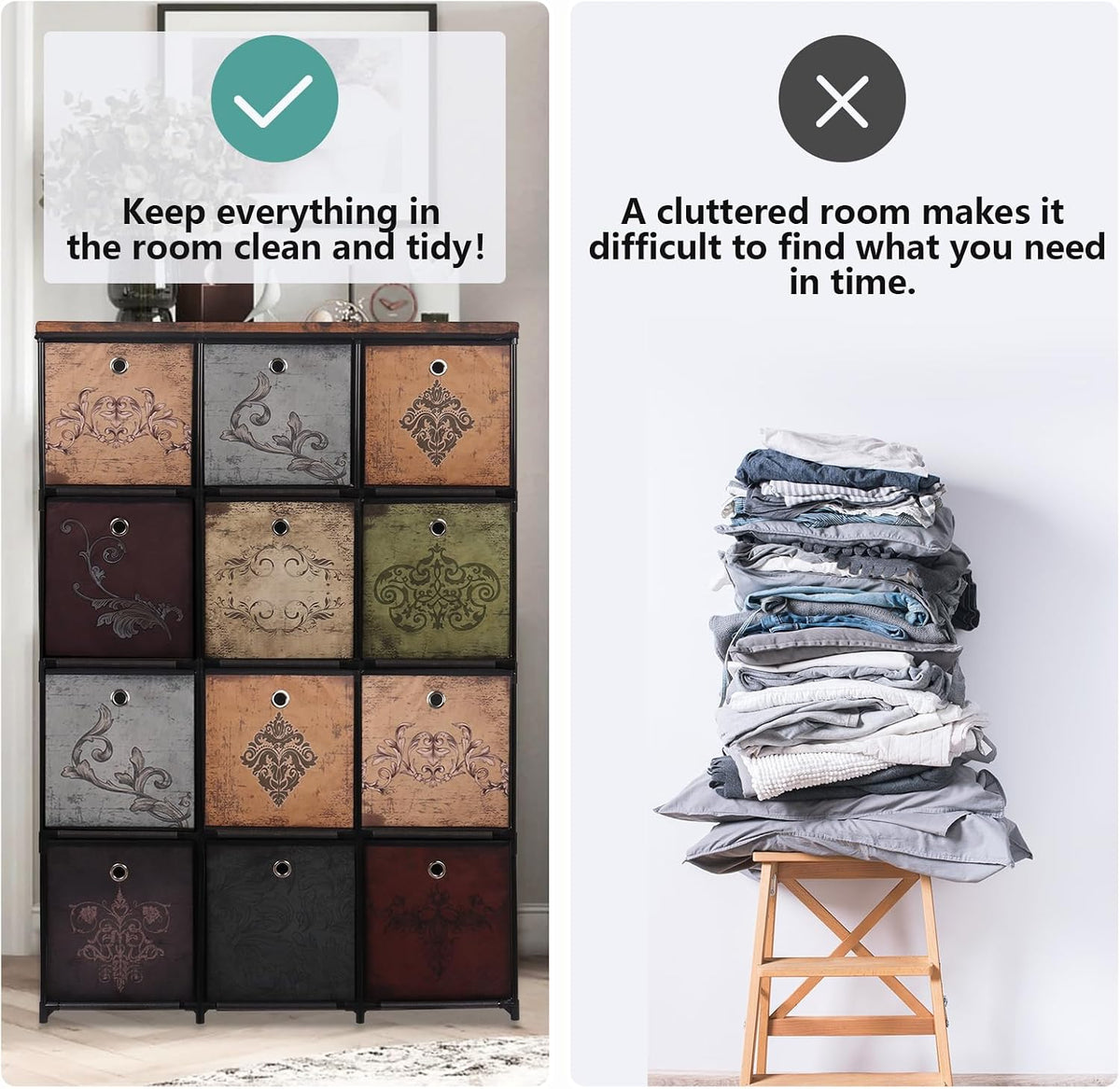 Small Fabric Dresser with 6 Drawers, DIY Cube Organizer for Closet