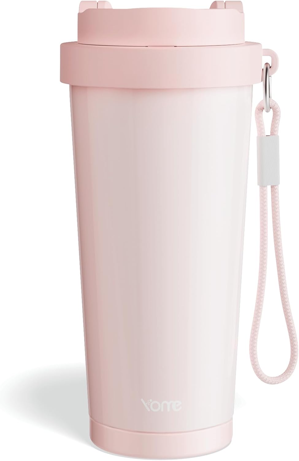 YOME 17oz Elegant Purple Bow Ceramic Lined Insulated Coffee Mug with Infuser for Women| One-handed Pop Open Lid | Stainless Steel |Keep Drinks Cold and Hot| 100% Leak Proof