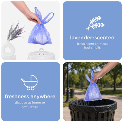 Disposable Baby Diaper Sacks, Lavender Scented