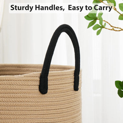 Woven Laundry Hamper, 72L Tall Blanket Storage-White