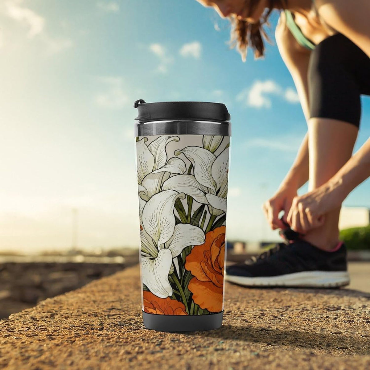 13oz Insulated Travel Coffee Mug Reusable Coffee Cup Water Bottle