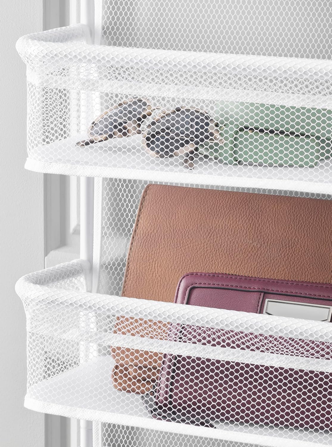 Over The Door Organizer Storage, 6 Tier Heavy Duty Hanging Door Organizer with Metal Frame & Mesh Baskets for Pantry, Bathroom, Closet, 17.7" W x 7.9" D x 67" H, Accessory Organizer