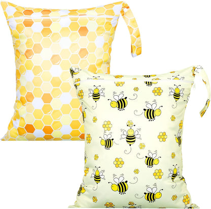 2 Pack Wet Dry Bag Travel Laundry Waterproof,Butterfly