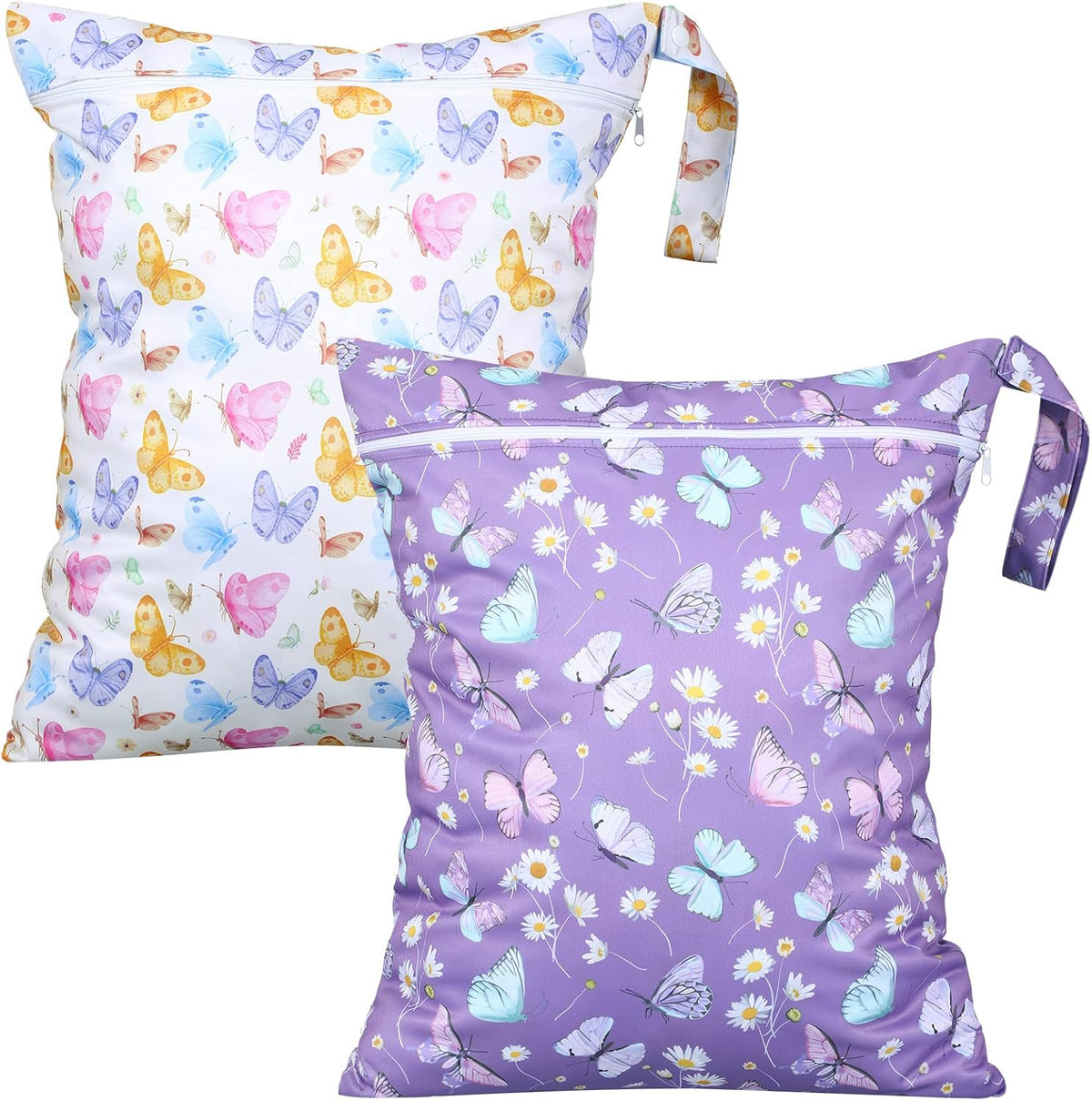 2 Pack Wet Dry Bag Travel Laundry Waterproof,Butterfly