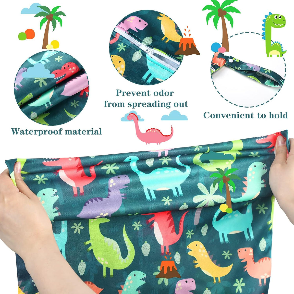 2 Pack Wet Dry Bag Travel Laundry Waterproof,Butterfly