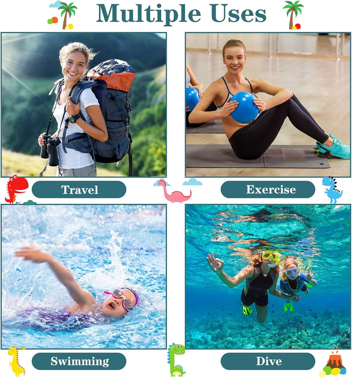 2 Pack Wet Dry Bag Travel Laundry Waterproof,Butterfly