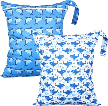 2 Pack Wet Dry Bag Travel Laundry Waterproof,Butterfly