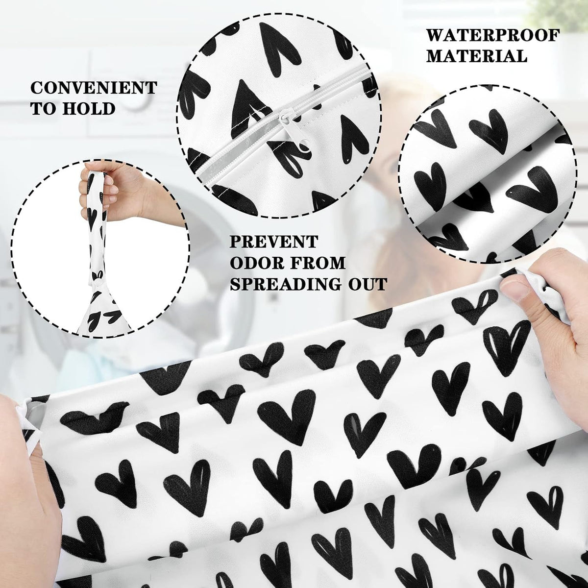 2 Pack Wet Dry Bag Travel Laundry Waterproof,Butterfly